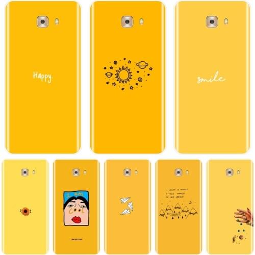 Soft Silicone Phone Case For Samsung Galaxy C5 C7 C8 Yellow Space Sunflower Star Back Cover For Samsung Galaxy C9 C7 C5 Pro Case