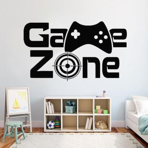 Gamer Wall Decal Game Zone Wall Decor Video Vinyl Wall Stickers for Kids Rooms Removable Home Decoration Art Mural G623