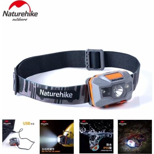 Naturehike Lightweight lithium battery usb charging head lamp highlight waterproof outdoor led night fishing head light headlamp