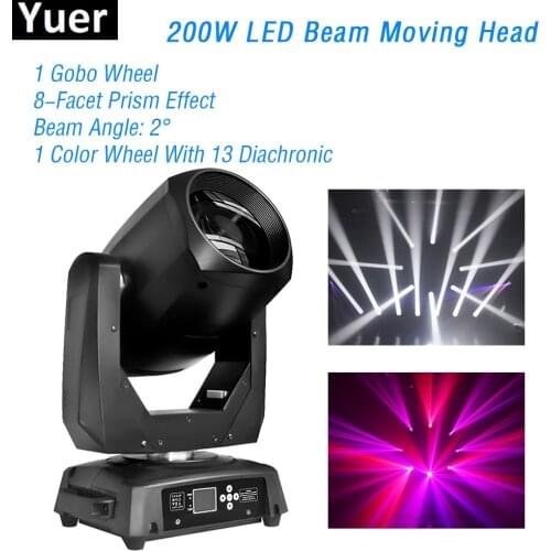 New LED Stage Moving Head Light 200W Beam Spot 2IN1 DMX512 DJ Disco Lights Strobe Effect Color Music Party Moving Head Light