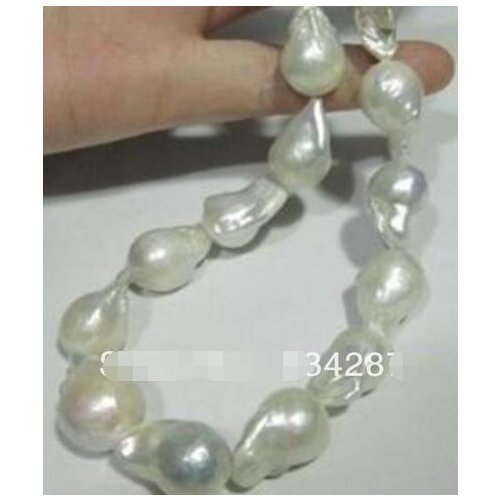 GREAT! AAA + SOUTH SEA WHITE BAROQUE PEARL NECKLACE 18 INCH>>> women jewerly Free shipping
