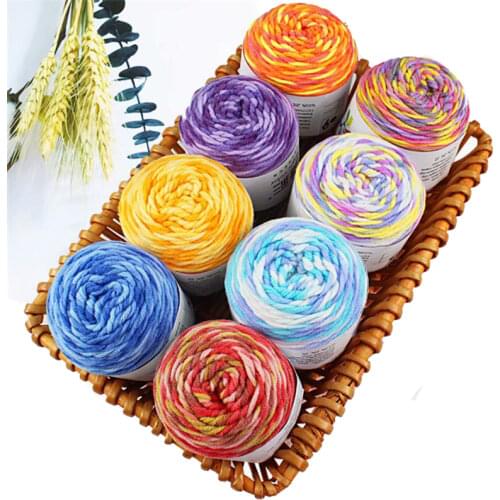 50g Rainbow Yarn Crochet Threads Cotton Yarn Knitting Baby-blanket Hilo Baby Rainbow Sweater