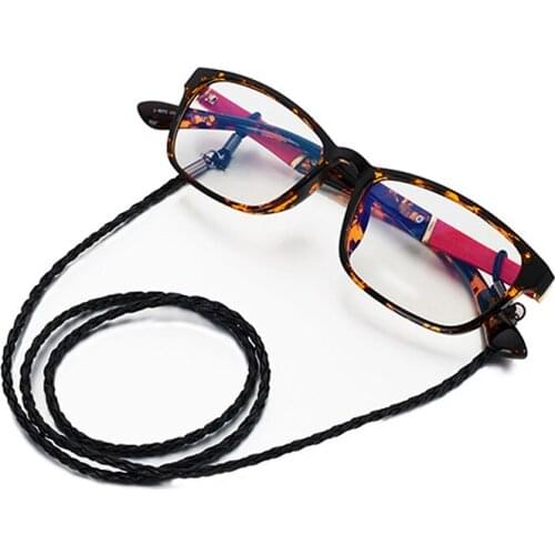 New Men Women Sunglasses Glasses Cord PU Leather Braid Cord Rubber Feet Cover Fashion Chain Accessories About 70CM