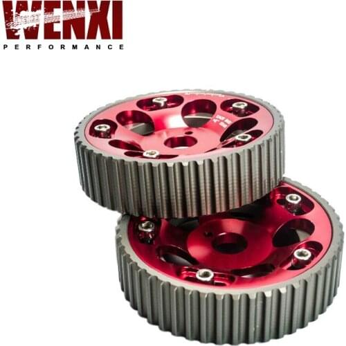 1Pair)FOR Toyota 1JZ 2JZ DOHC Engine Adjustable Aluminum Pulley Cam Gear Red WX6531R