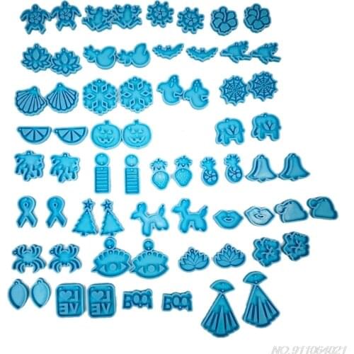 Christmas Halloween Earrings Epoxy Resin Mold Eardrop Dangler Silicone Mould DIY Crafts Jewelry Pendant Casting Tools wholesales
