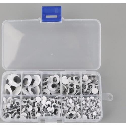 Approx 700pcs/box 4-15mm Mixed Googly Eyes Self-adhesive DIY Eyeballs For Toy Doll Accessories in box DIY Craft Supplies