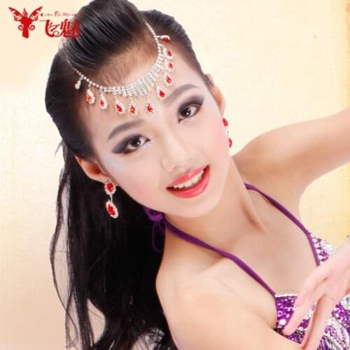 Indian dance performances jewelry ear clip style Upscale diamond earrings Belly dance accessories earrings