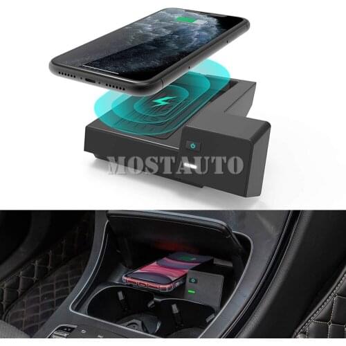 The Phone With QI Wireless Charging For Benz C-Class GLC W205 X253 Car Wireless Charger Wireless Phone Fast Charging LHD