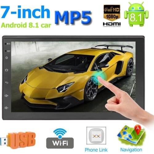 VODOOL Car Monitors 7in Touch Android 8.1 Car Stereo MP5 Player GPS Navi WiFi BT FM Radio Bluetooth /Reversing Car Electronics