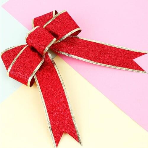 Bright Flashing Large Ribbon Handmade Christmas Bow Ribbon Powder Bow Christmas Decoration Supplies