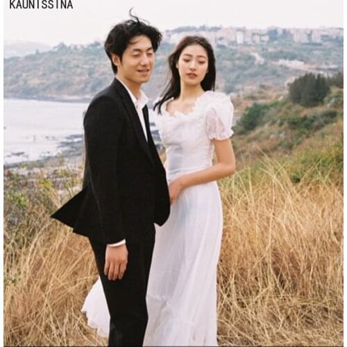 KAUNISSINA A Line Wedding Dresses For Women White Bridal Gown Vestidos De Novia Bride Dress Custom Made Long Robe De Mariee