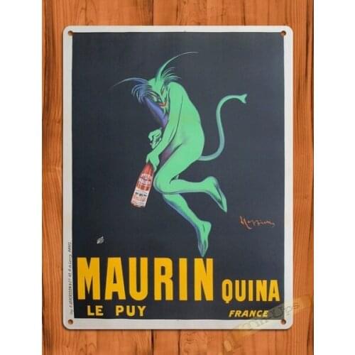 Ups 20X30 Tin Sign "maurin Green Devil" Wine French Alcohol Absinthe Bar Garage