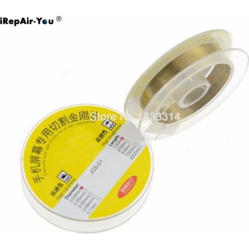 0.05/0.06/0.08/0.1mm 2000M High Hardness Special Gol Wire Cutting Line For Iphone Samsung Glass LCD Screen Separator Tools