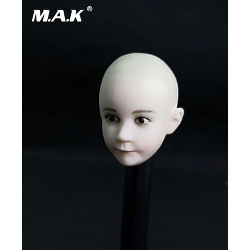 1/6 Scale Head Carved Accessory Lovely Child Little Monk Head Carved Model Toy for Children Body