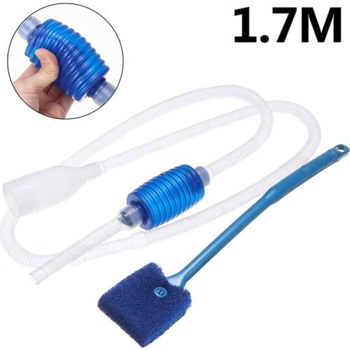 Aquarium Fish Tank Cleaning Brush Kit Algae Scrub Siphon Gravel Cleaner Pumping Pipe Filter Glass Water Change Pump Tools
