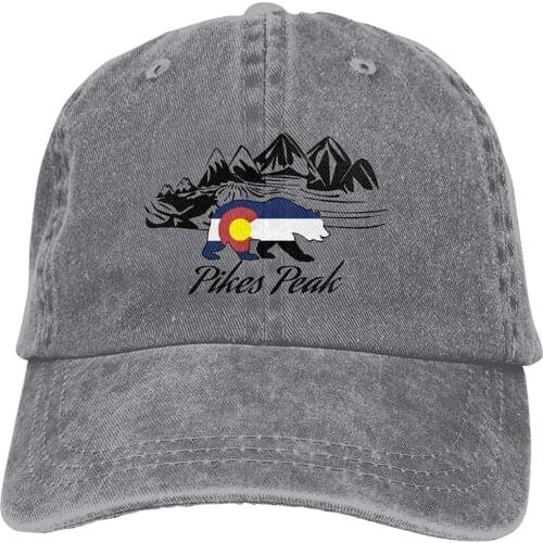 Unisex Peak Colorado Vintage Washed Twill Baseball Caps Adjustable Hats Funny Humor Irony Graphics Of Adult Gift Gray