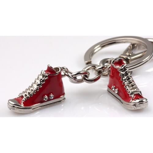 Bright Crystal Ladies Sneakers Keychain Creative Fashion Accessories Keyring Keyfob Key Chain Ring Key Holder