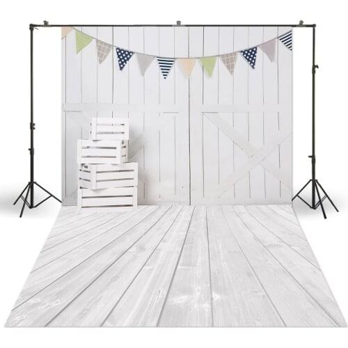 White Wood Wall Background Wood Grainy Floor Backdrop Bunting Newborn Baby Portrait Photo Studio Booth Party Photoshoot Banners