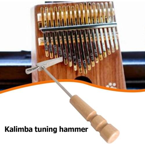 For All Size Kalimba Wooden Long Handle Metal Thumb Piano Tuning Hammer Portable Wood Silver Yellow Strong Durable Tuner
