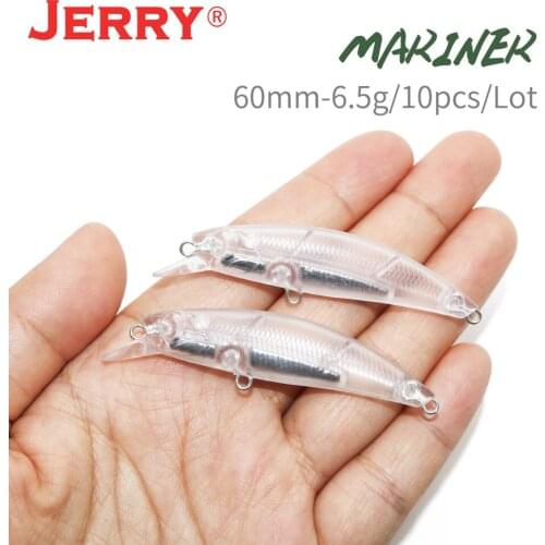 Jerry Mariner 10pcs 60mm 6.5g Unpainted fishing Lure Sinking Minnow Micro Ultralight Wobbler Artificial Hard Bait Fishing Lure