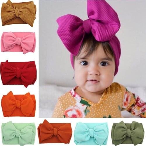 Diy Baby Girls Elasitc Headbands 2020 Fashion Kids Fall Accessories Baby Headbands for Girls Airbands Soft Warm Coral Fleece Bow