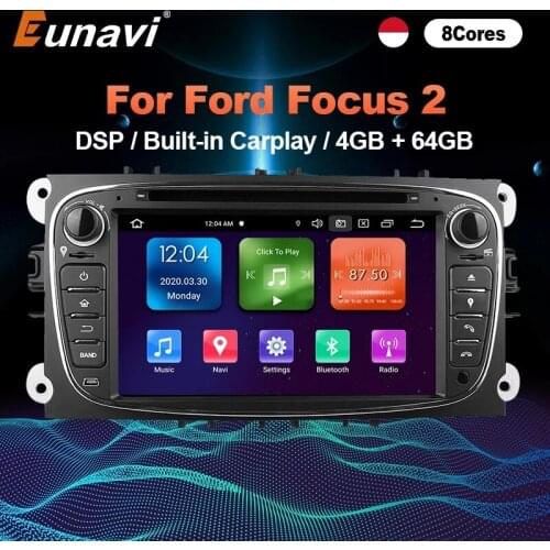 Eunavi Android Car Radio Multimedia Player For FORD Focus 2 II Mondeo S-MAX C-MAX Galaxy 2Din DSP 7 inch Screen GPS DVD 2 Din