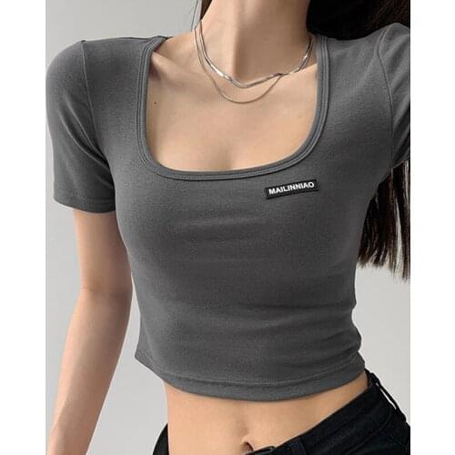 Женские однотонные футболки Faitesvous China At AliExpress