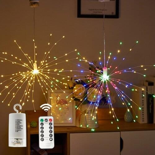 Firework Lamp Led Fairy Copper Wire Lantern String Lights String Star Light Outdoor Waterproof Romantic Decorative Hanging Lamp