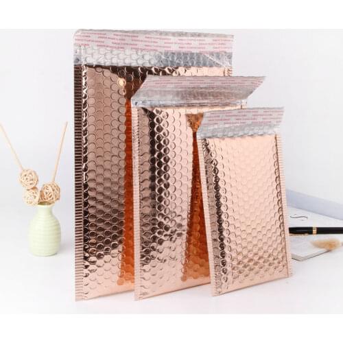 5PCS Holographic Metallic Bubble Mailer Gift Packaging Glamour Colorful Silver Shades Foil Cushion Padded Shipping Envelopes