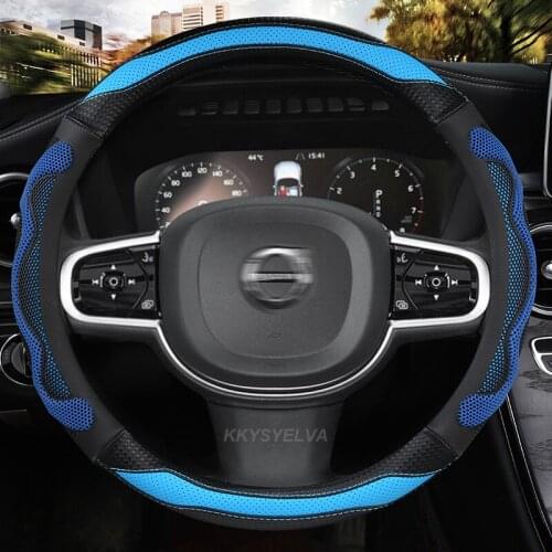 Microfiber Leather 38cm Car Steering Wheel Cover Non-slip for Volvo S90 S80 S60 S40 Auto interior Accessories