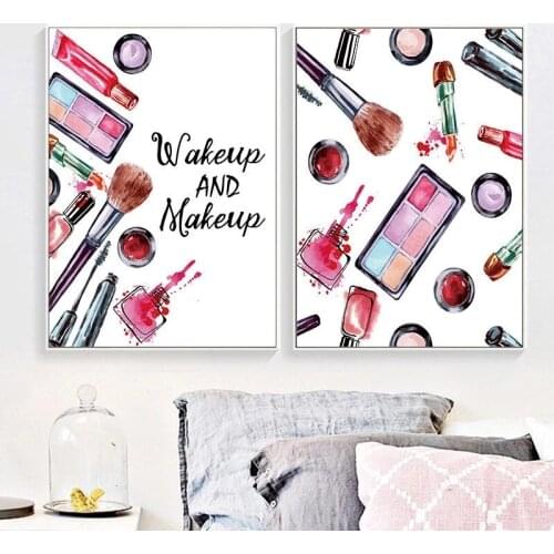 Wakeup and Makeup Canvas Painting Poster and Print Home Wall Art Modern Pictures for Living Room Girls Room Home Decor Cuadros