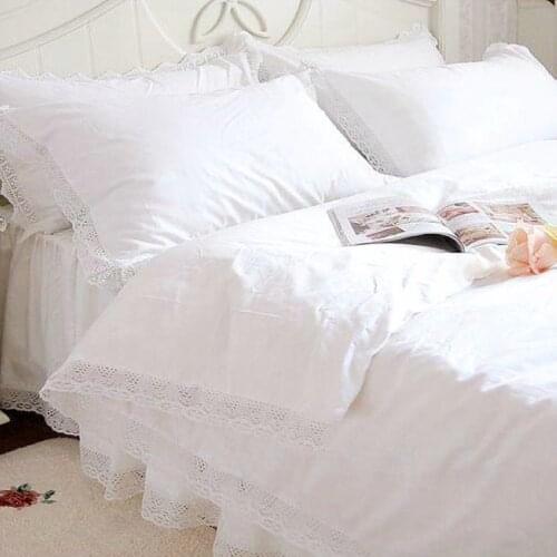 Brief princess bedding set elegant Embroidery bedding lace design duvet cover bed skirt romantic ruffle beddings bed sheet sale