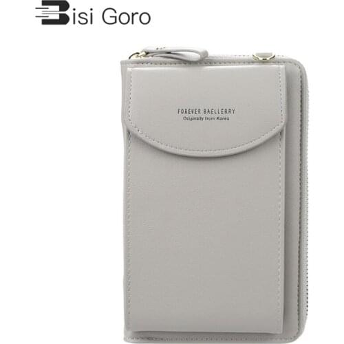Bisi Goro 2021 New Large Capacity Wallet Fresh Mobile Phone Bag Single-shoulder Cross Bag Square Card Holder for Women Purse