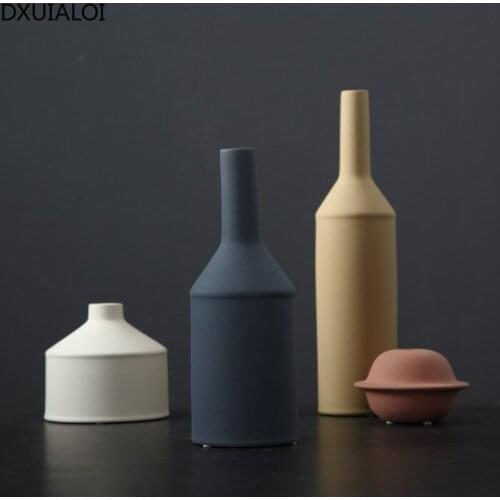 Creative flower arrangement vase decoration modern ceramic handicraft model house home decoration decoration DXUIALOI