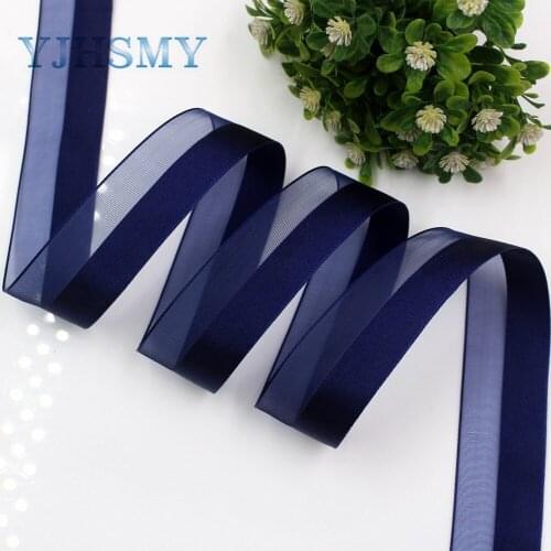 YJHSMY I-181103-105,10yards/lot,25mm solid Satin+yarn ribbon DIY handmade bow headdress gift wrap birthday wedding decoration