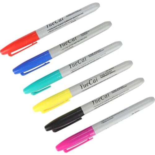 6Pcs Tattoo Piercing Skin Marker Positioning Pen Permanent Body Art Marking Tool