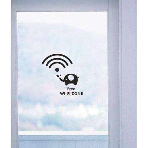 Cartoon elephant wireless WI-FI cute casual stickers bedroom room glass decorative stickers home decorative wall stickers