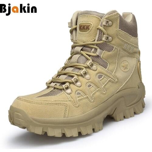 Bjakin 2020 Men Hiking Shoes For Mountain Outdoor Sports Tactical Man Military Boots Tactical Desert Combat Ankle Boats Boot 46