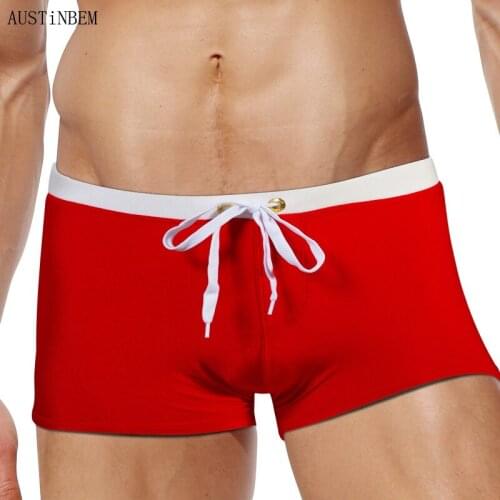 AUSTINBEM swimwear men swim trunk boxer shorts summer beach board swimming shorts sunga swimsuit bathing suit men swimsuit sunga