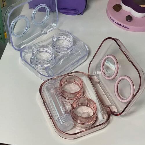 New Style Contact Lenses Case Plastic Include Tweezers Suction Set Portable Contact Lens Box for Women Travel Hot Sale