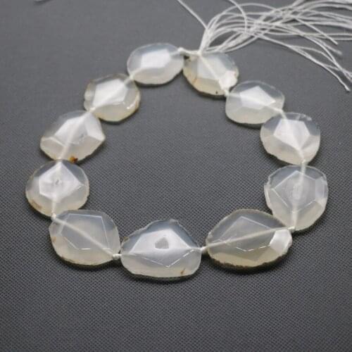 Natural White Stone Slice Slab Pendant Necklace Women Slice Pendant Accessories Super Popularity European Fashion Jewelry