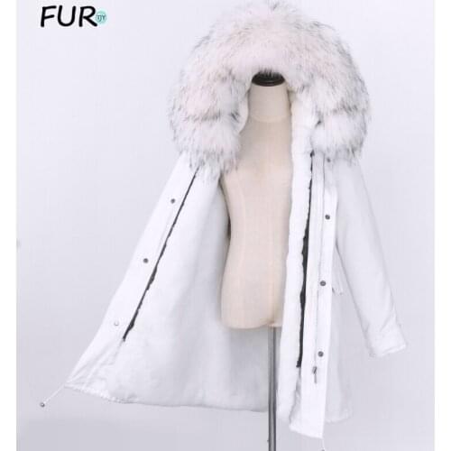 Waterproof winter jacket women long parka real rabbit fur liner detachable warm real fur coat natural fox fur collar hood 2020