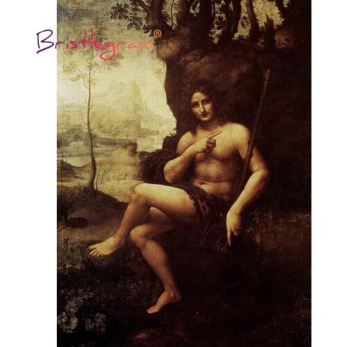 BRISTLEGRASS Wooden Jigsaw Puzzles 500 1000 Piece Bacchus Leonardo Da Vinci Educational Toy Collectibles Painting Art Home Decor