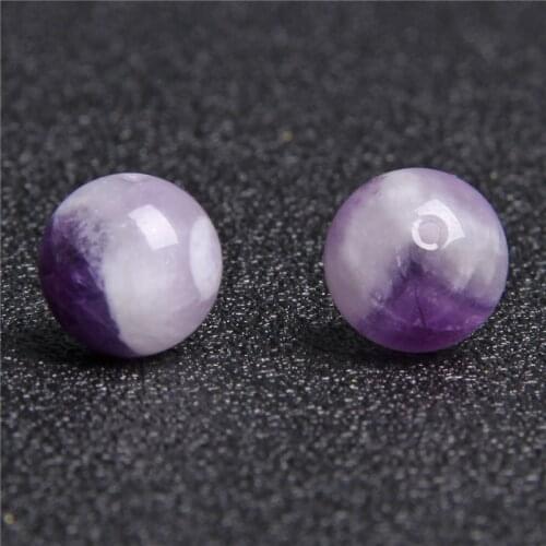 15.5" Natural Degaussing Amethysts 6 mm 8 mm 10 mm 12 mm Dream Amethysts Polished Round Beads For DIY Making Jewelry Bracelet