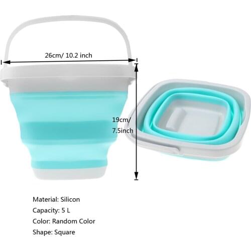 5L Durable Collapsible Silicon Bucket Water Bucket for Fishing