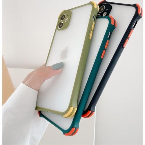 Four Corners Drop Resistance Phone Case For iPhone 11 12 Pro Max X XS XR Xs Max Clear Hard PC Cover For iPhone 12 Mini 7 8 Plus