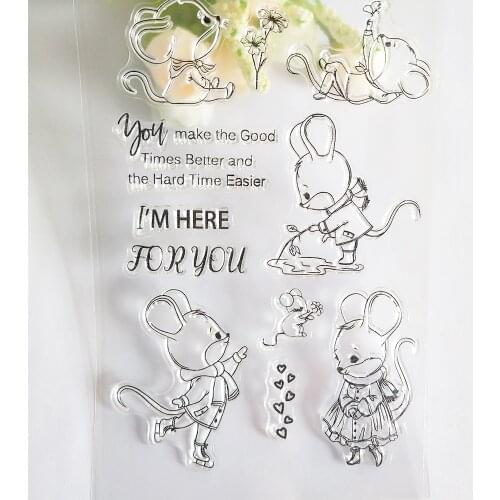Happy Dancing Mouse Transparent Clear Stamp/Seal for DIY Scrapbooking / Photo Album Decorative Silicone Stamps Sheets