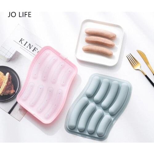 JO LIFE Hot Dog DIY Funny Sausage Silicone Mold Meat Breakfast Baking Mould with Lid
