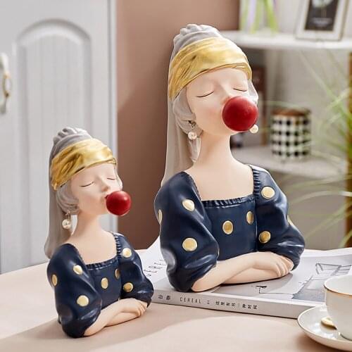 Resin Statues For Decoration Large Home Accessories Girl Model Sculpture Modern Art Living Room Decor Angel Office Desk Decor