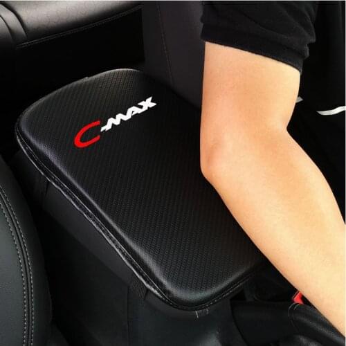 Carbon Fiber Texture Pu Leather Car Armrest Pad Auto Seat Armrests Box Pads For Ford Cmax